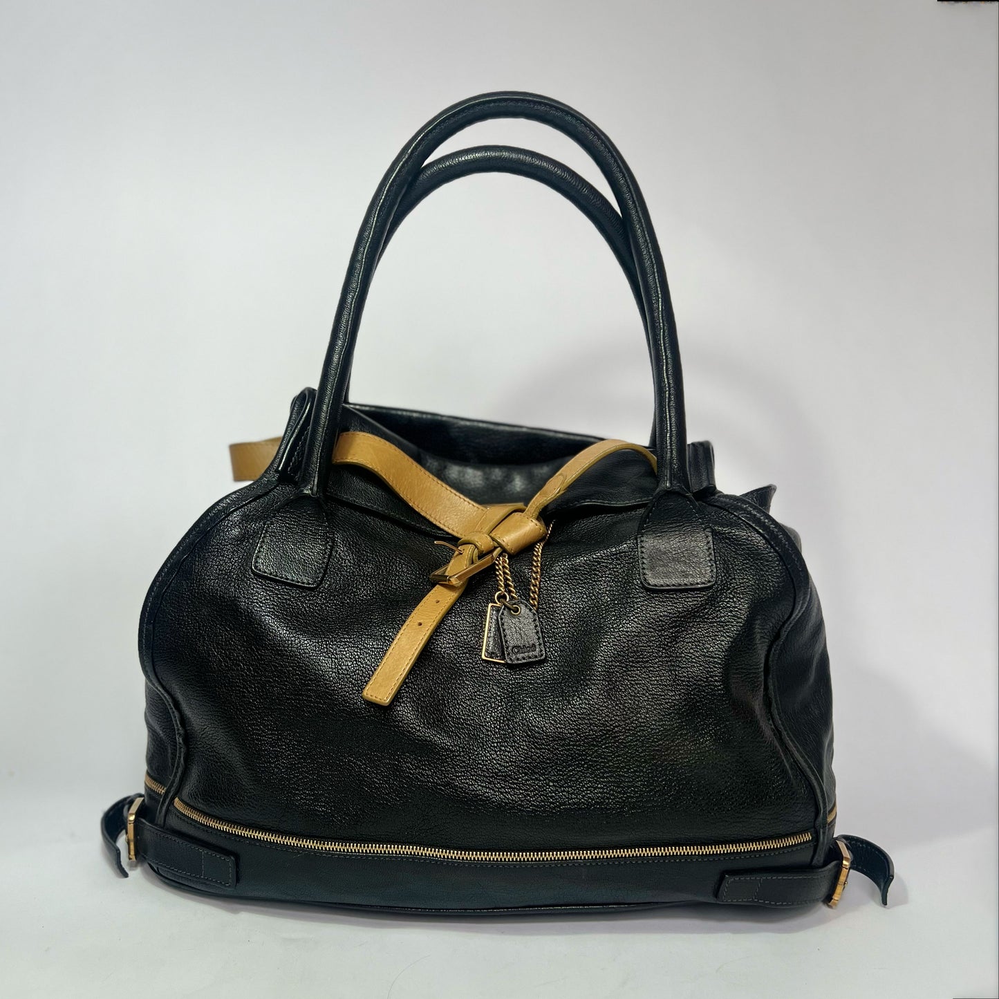 Vintage Chloé Marlow Leather Tote Bag with Belt in Black