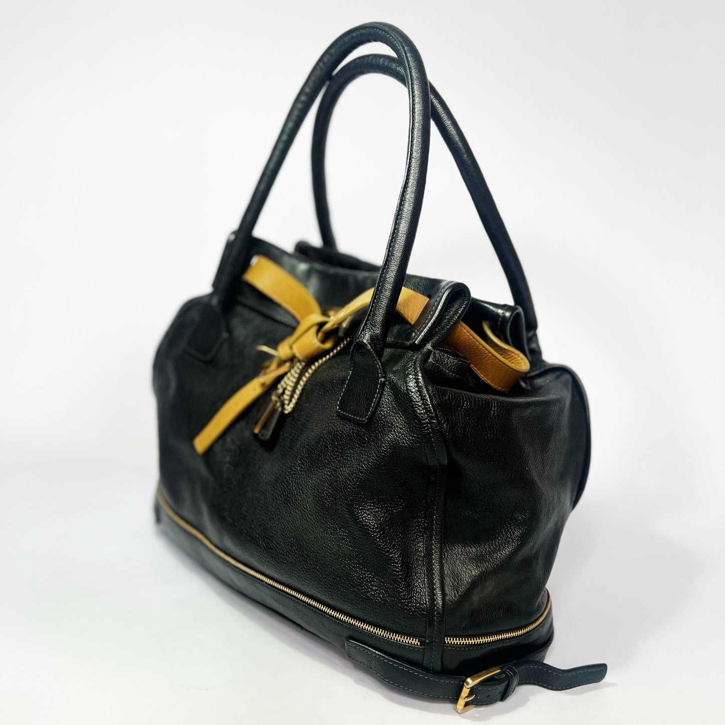 Vintage Chloé Marlow Leather Tote Bag with Belt in Black