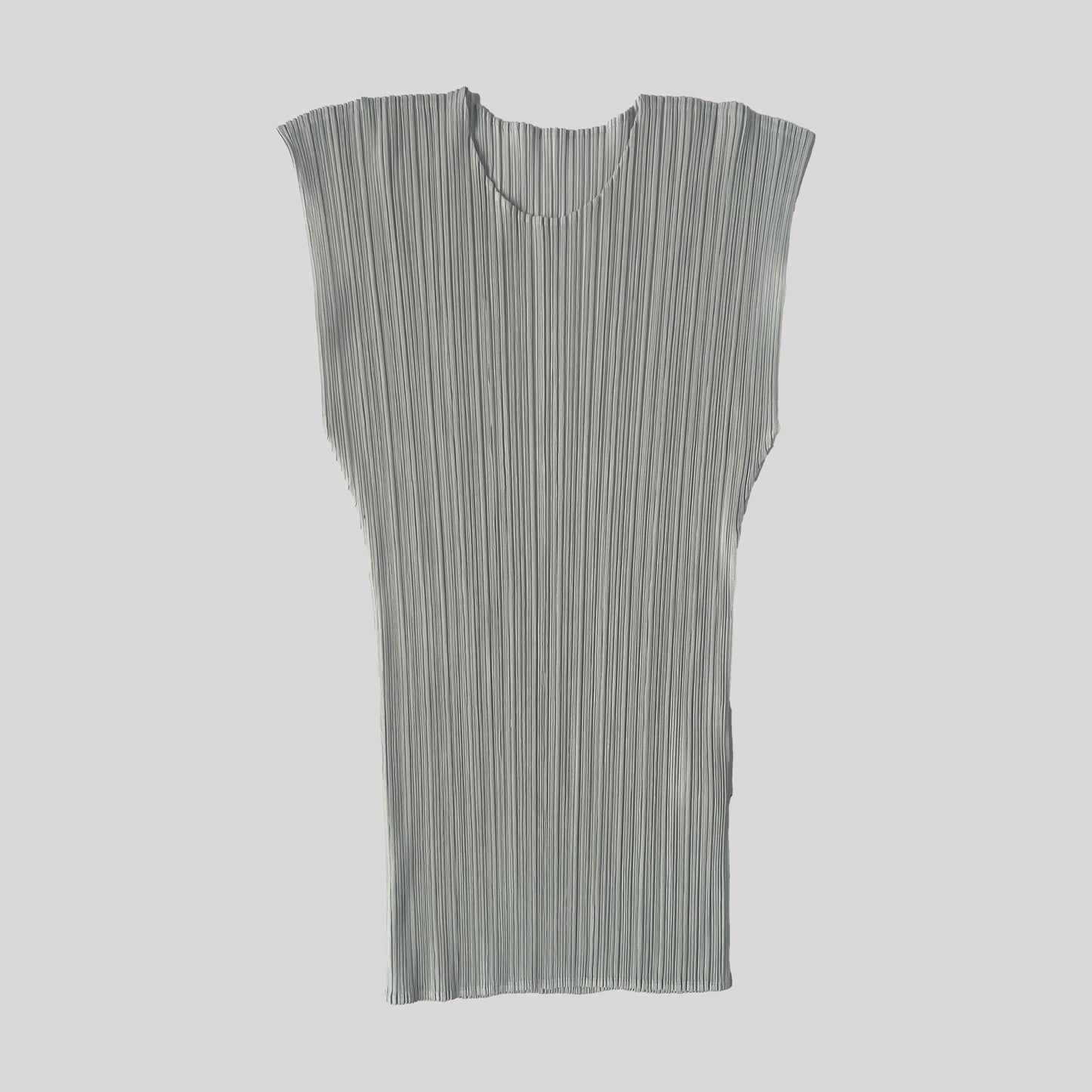 Issey Miyake Pleats Please Technical Pleats Tank Top in Light Grey - Size 4