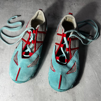 00's Diesel Suede Ballet Trainers with Blue / Red - UK 5