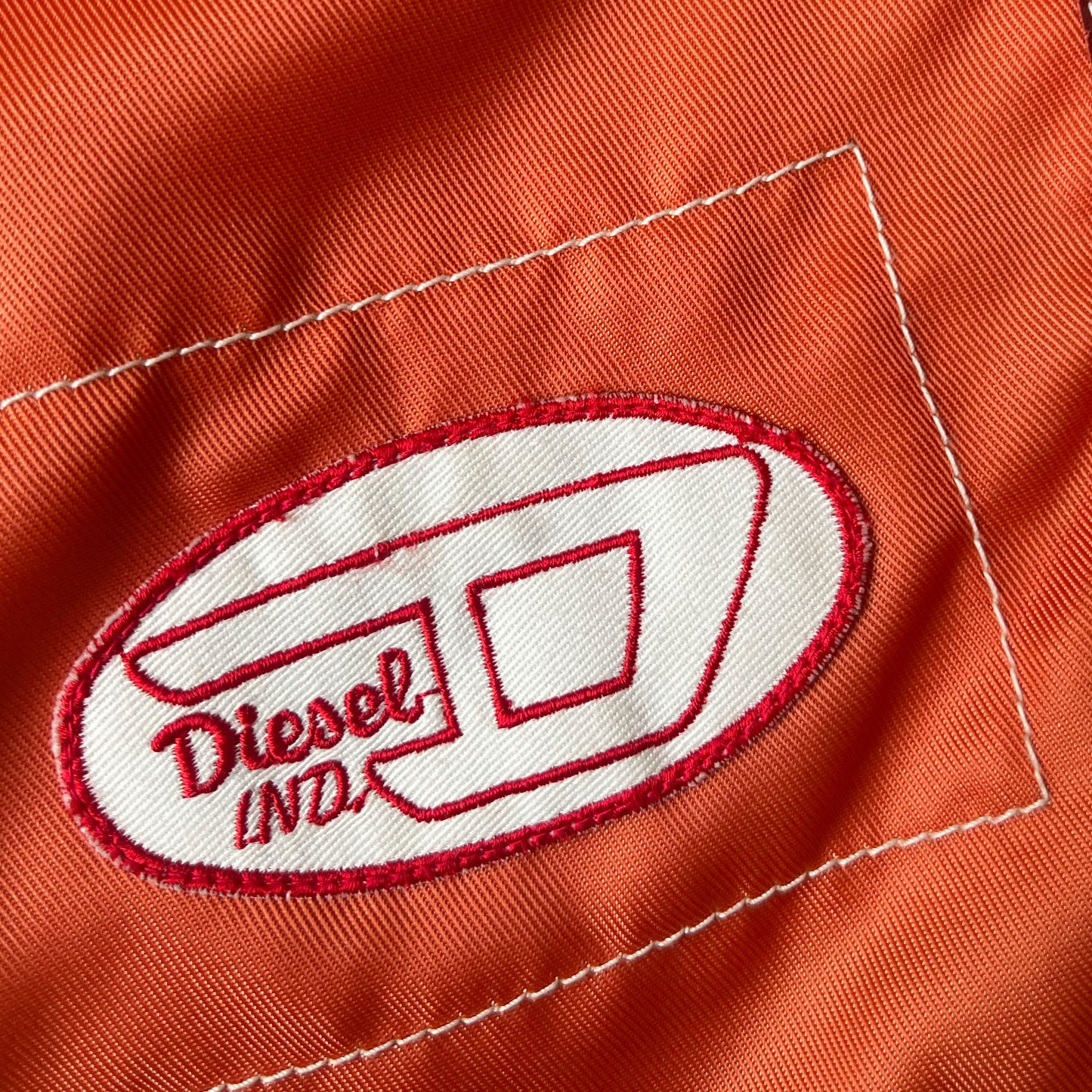 Vintage Diesel Nylon Utility Vest in Orange - XL