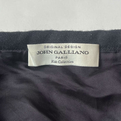 Vintage John Galliano Pleated Mini Kilt Skirt in Navy Wool - w28"