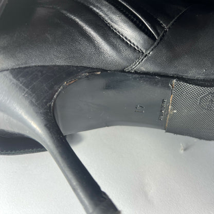 Vintage Chanel Leather Knee High Stiletto Boots with Fold Detail - UK 7