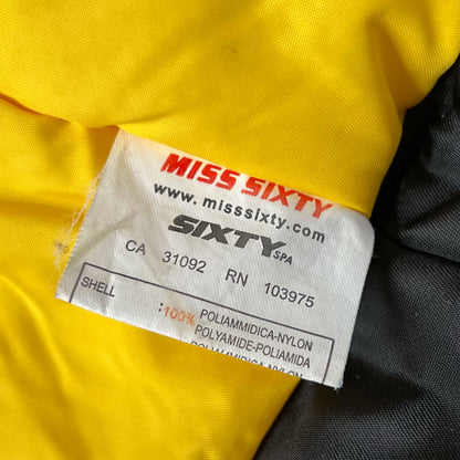 00's Miss Sixty Ski Bomber Jacket in Black, Blue and Yellow - M