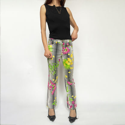 90's Versace Jeans Couture Floral Dot Pattern Jeans - XS