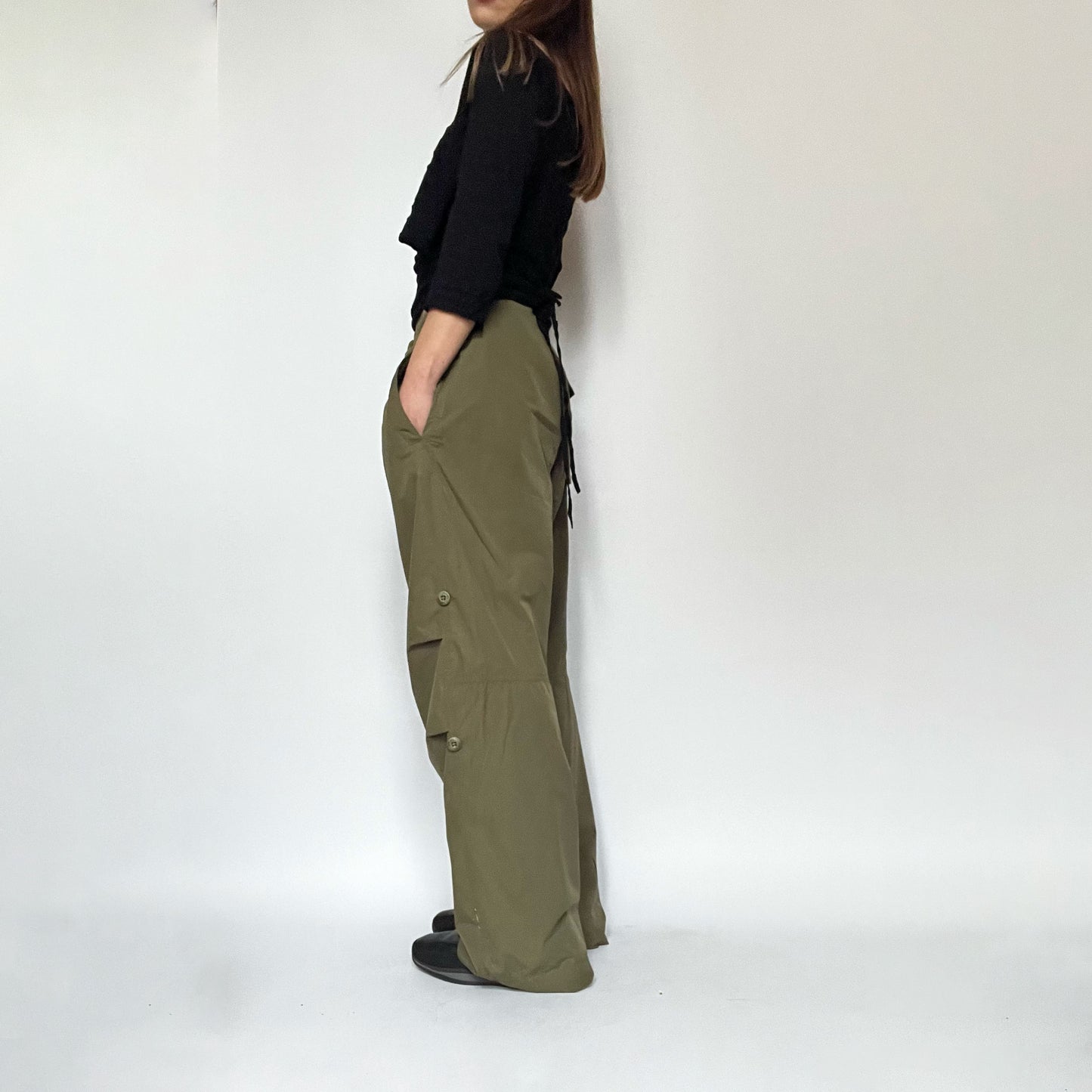 Vintage Maharishi Cargo Trousers with Adjustable Length in Khaki - XS