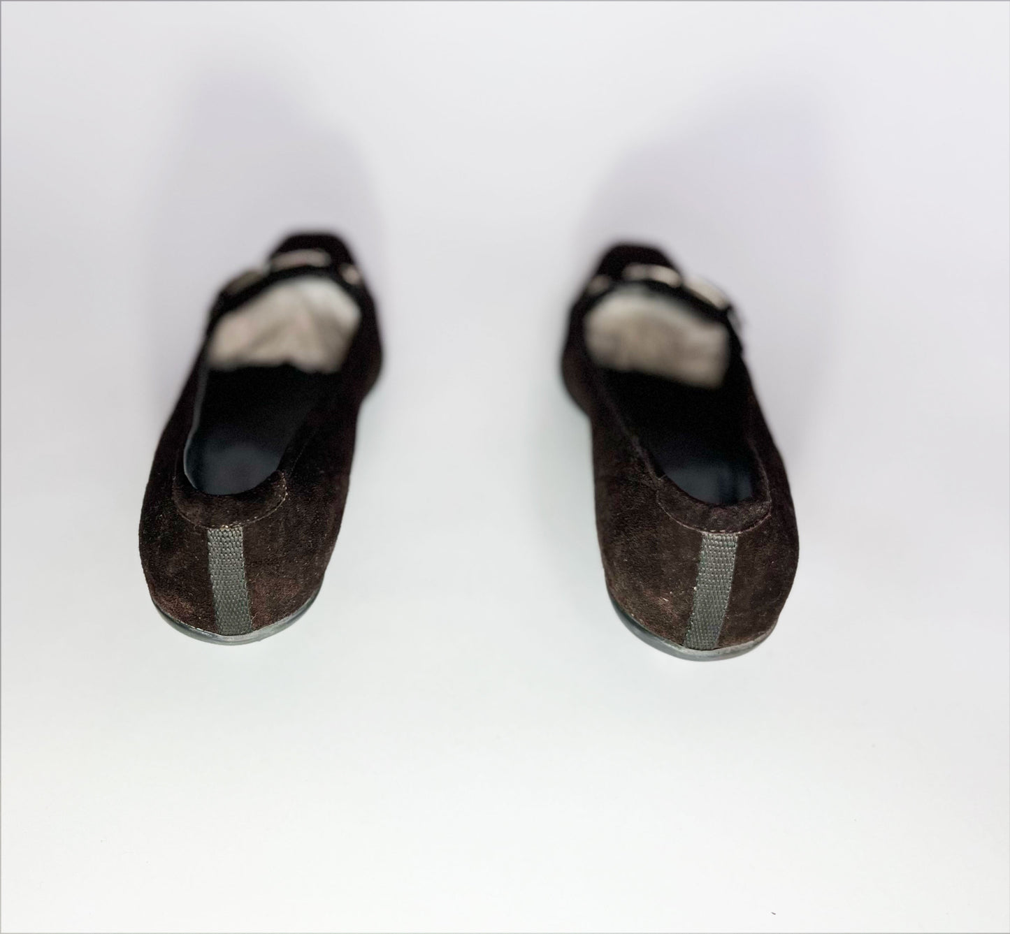 90's Prada Sport Kitten Heels with Buckle in Brown Suede - EU 38 / UK 5.5