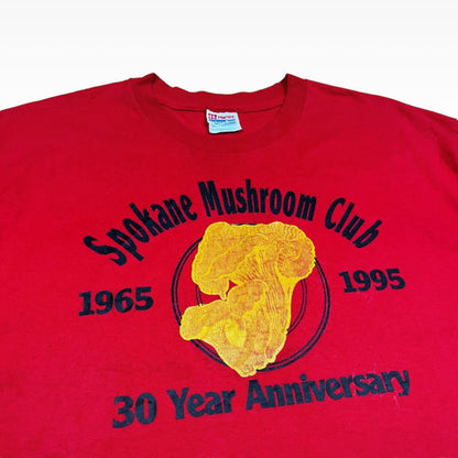 90's Hanes Mushroom Club Graphic Tee in Red - XL