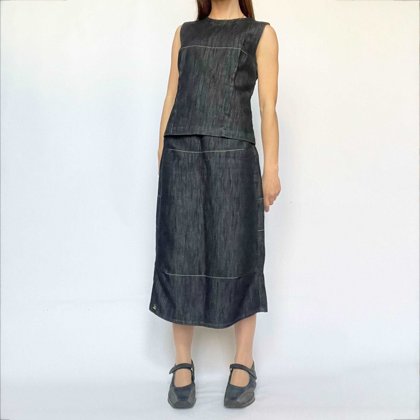 00's Diesel Indigo Denim Skirt and Top Two Piece - S