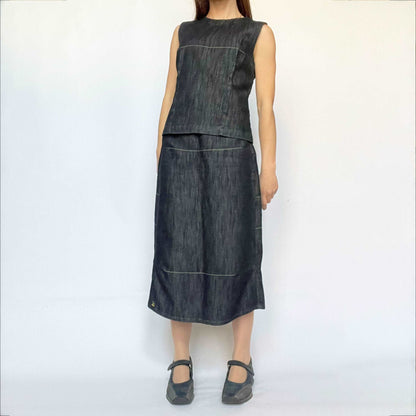 00's Diesel Indigo Denim Skirt and Top Two Piece - S