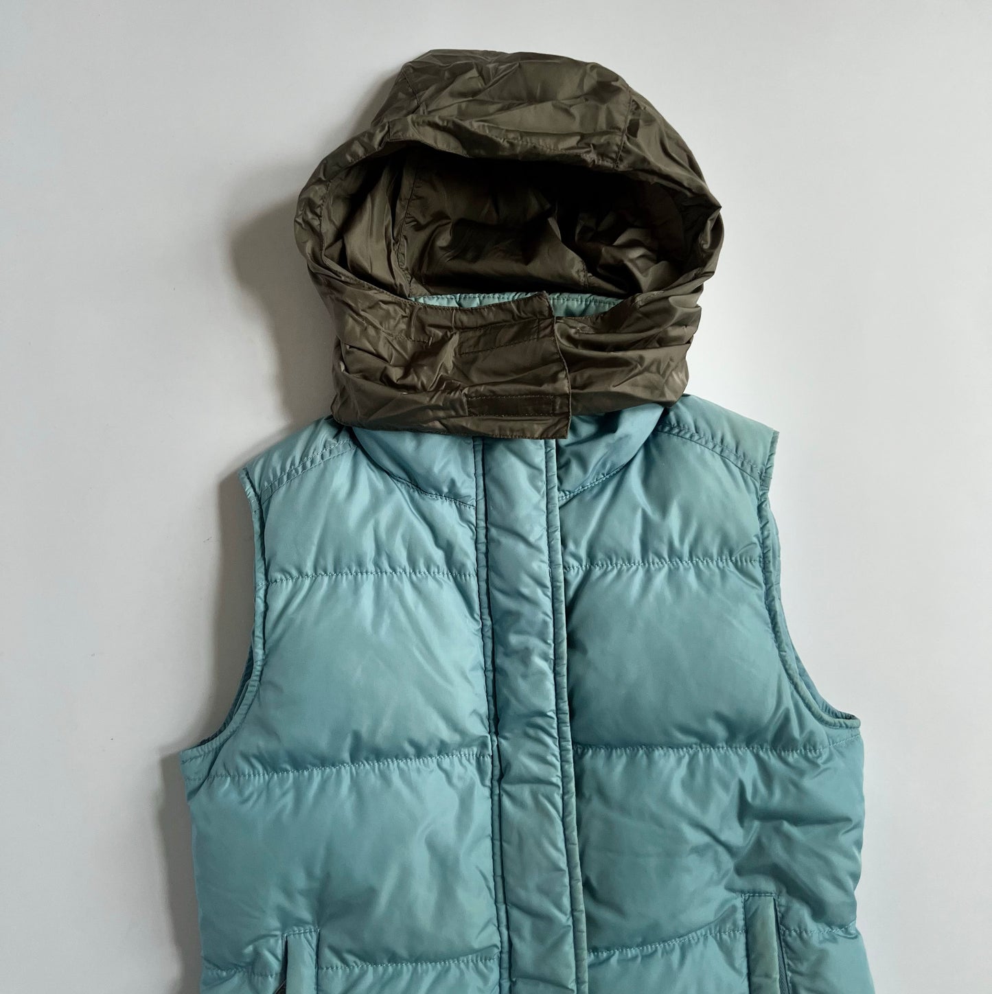 Vintage Prada Sport Nylon Down Gilet in Duck Egg Blue