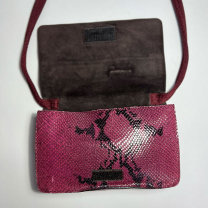 Vintage Miu Miu 1999 FW Cross Body Python Bag in Burgundy