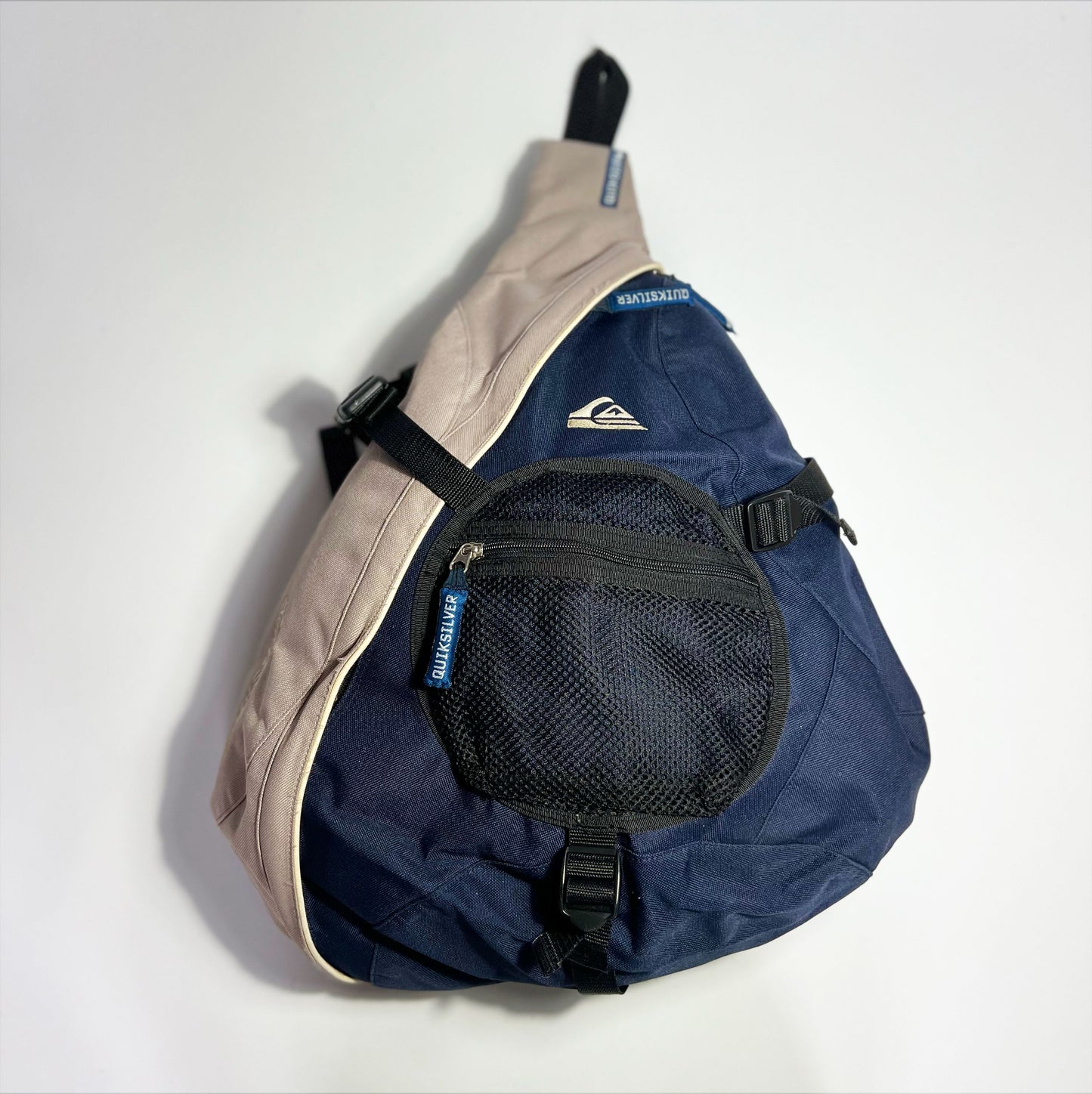 00's Quicksilver Tri Harness Sling Bag in Tan & Blue