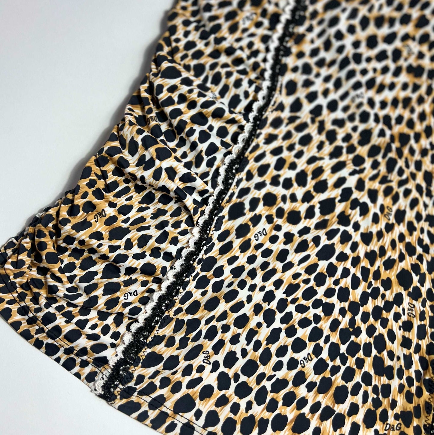 00's Dolce & Gabbana Leopard Print Cami Top with lace trim - M