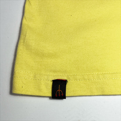 00's Roberto Cavalli Turbo Devils Moto Style Tank Top in Yellow - UK 12