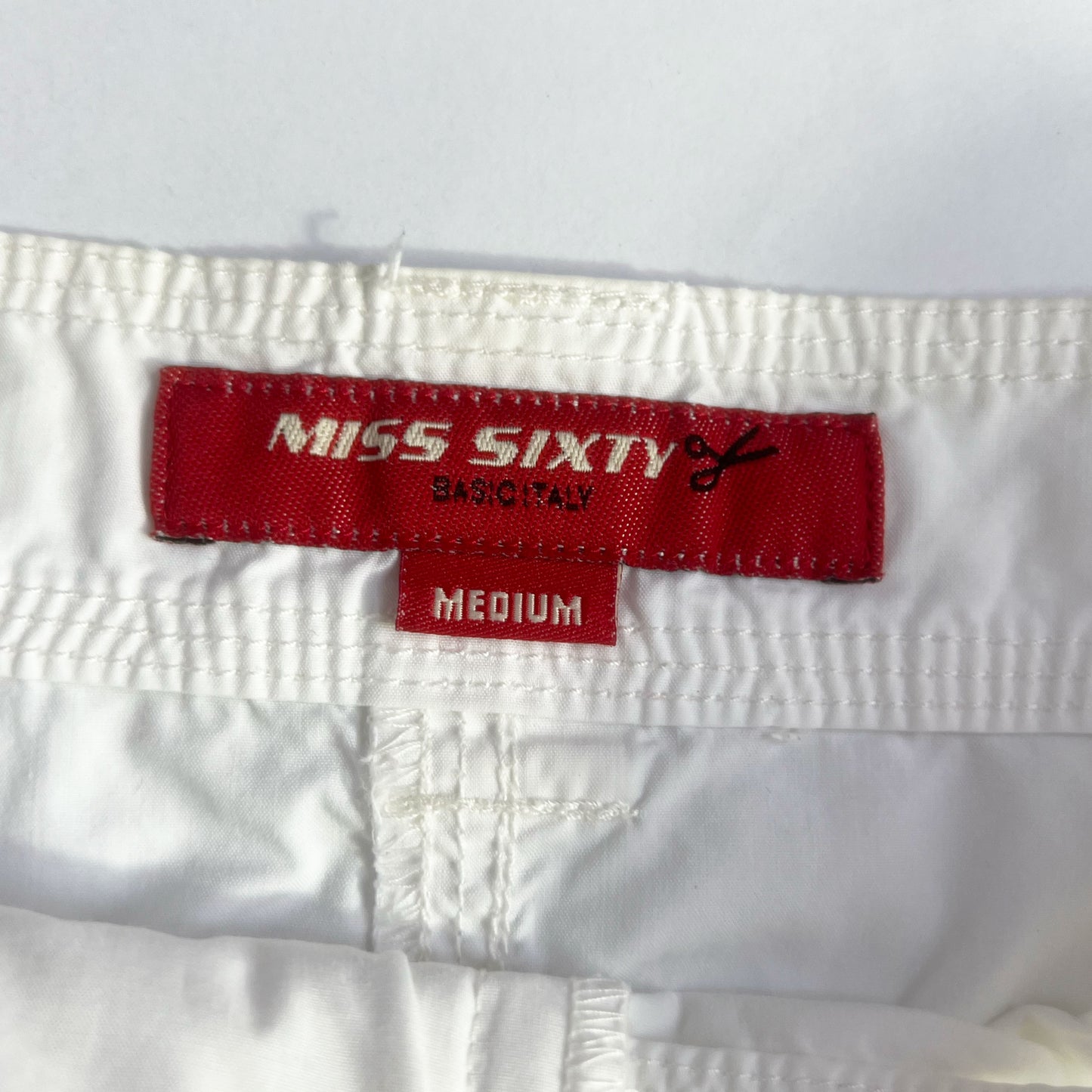 00's Miss Sixty Mini Skirt feat Egg Pockets in White - S