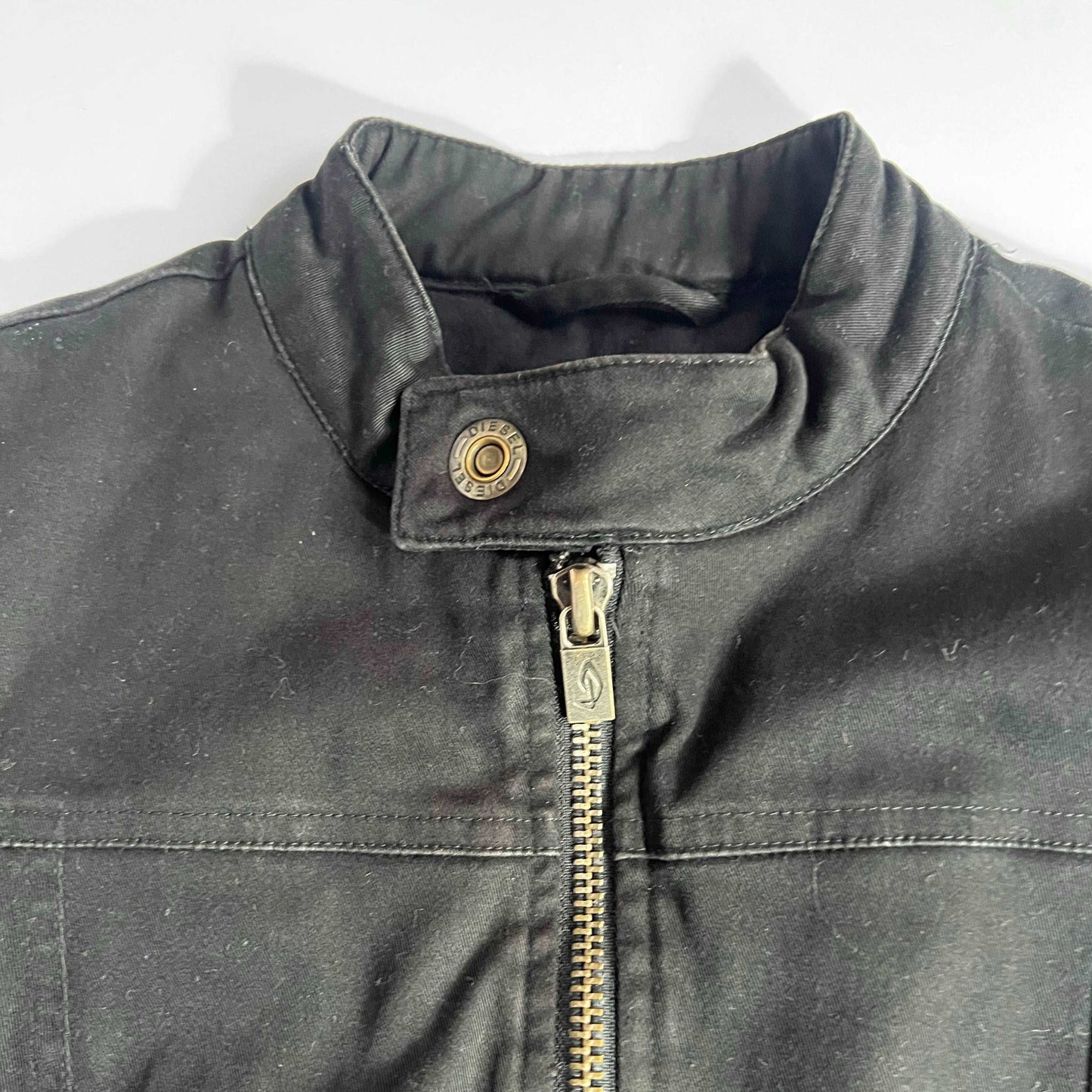 00's Diesel Canvas Moto Jacket with Insulation in Black - M