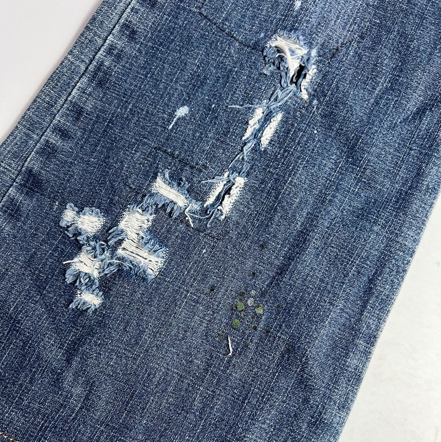 00's Miss Sixty Low Rise Baggy Jeans with Sequin "Good Luck" Lettering - w28"