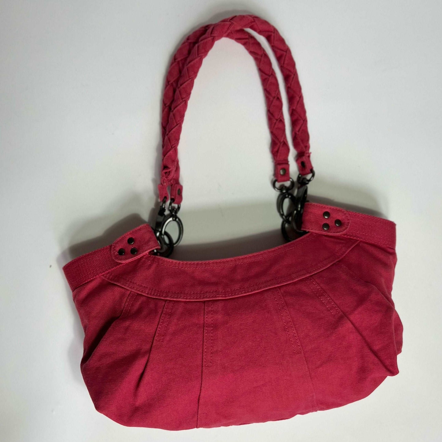 00's Diesel Hobo Bag with Grunge Lettering and Chain in Pink