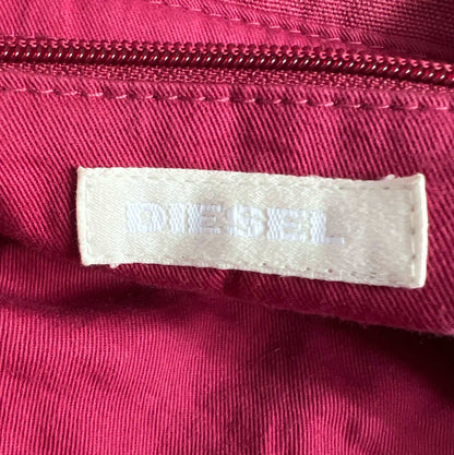 00's Diesel Hobo Bag with Grunge Lettering and Chain in Pink