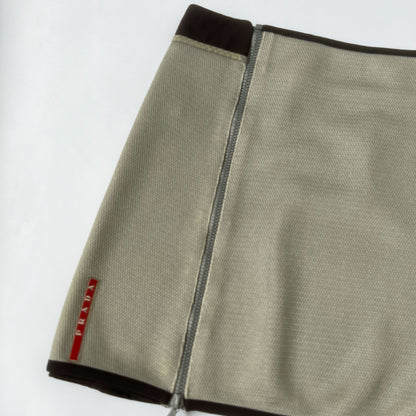 00's Prada Sport Double Zip Mesh Mini Skirt in Grey - W32"