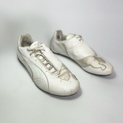 00's Puma Trainers with Satin Puma and Rhinestones in White - UK 4