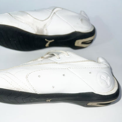 00's Puma Trainers with Satin Puma and Rhinestones in White - UK 4