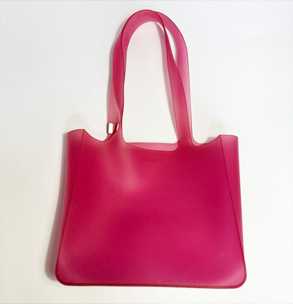 2010 Chanel Jelly Tote Bag with De Bossed Logo in Pink