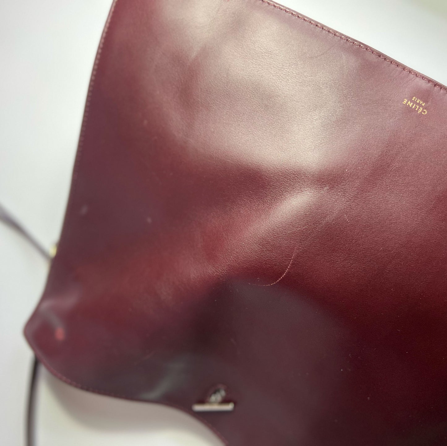 Celine Fall 2012 Leather Shoulder Bag in Burgundy by Pheobe Philo