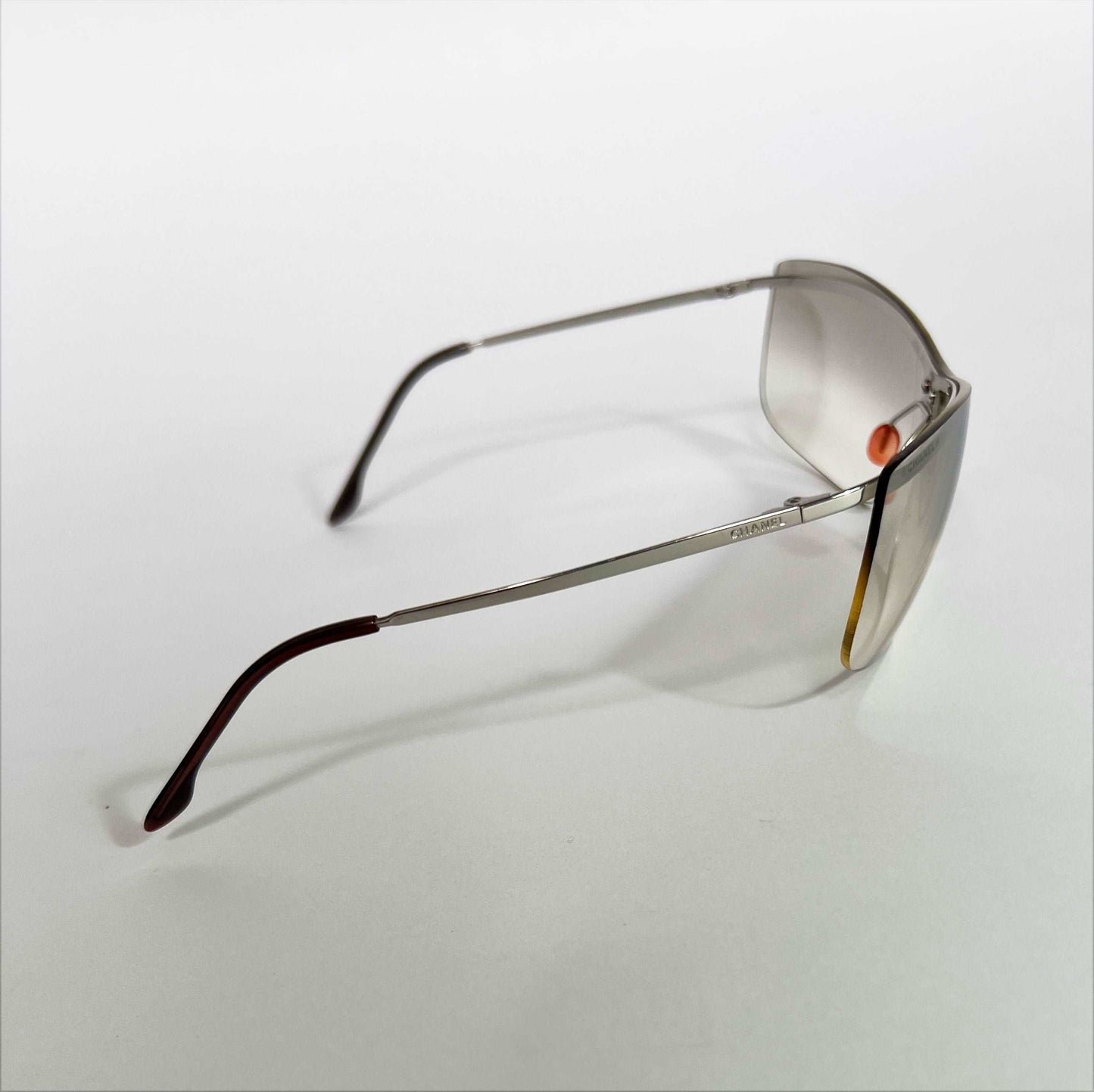 00's Chanel Clear Lens Rimless Sunglasses in Silver