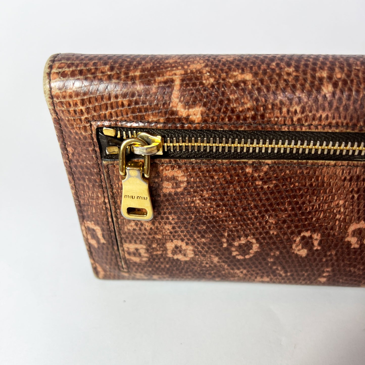 Vintage Miu Miu Long Wallet in Python Leather