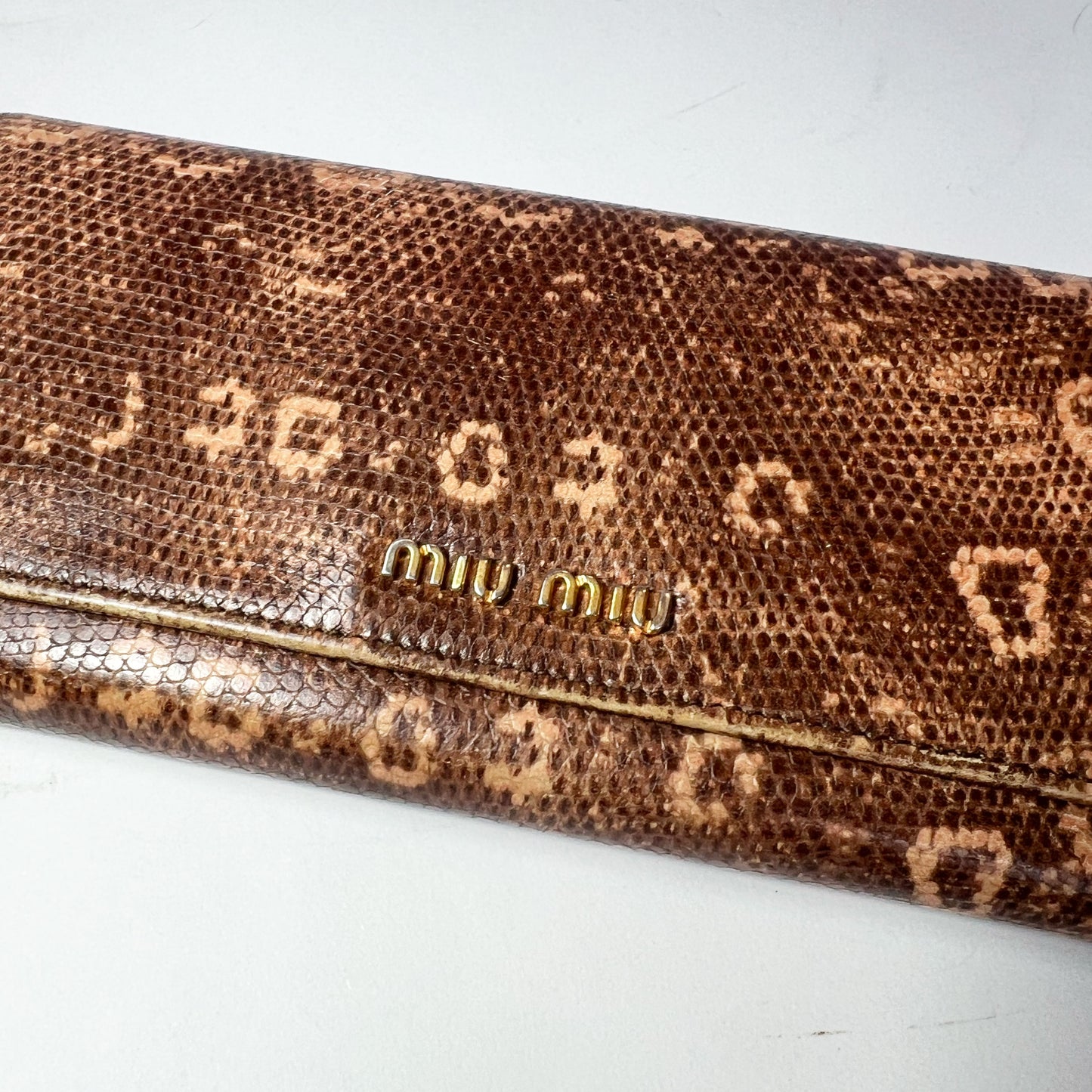 Vintage Miu Miu Long Wallet in Python Leather