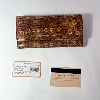 Vintage Miu Miu Long Wallet in Python Leather