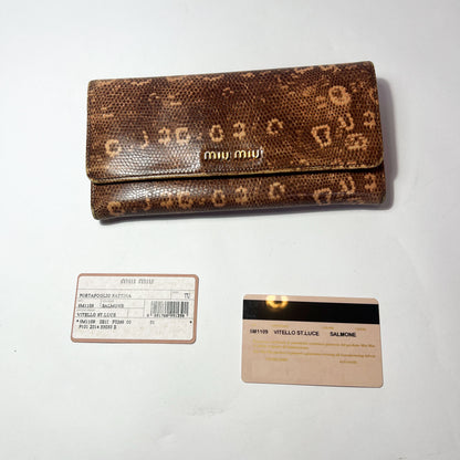 Vintage Miu Miu Long Wallet in Python Leather