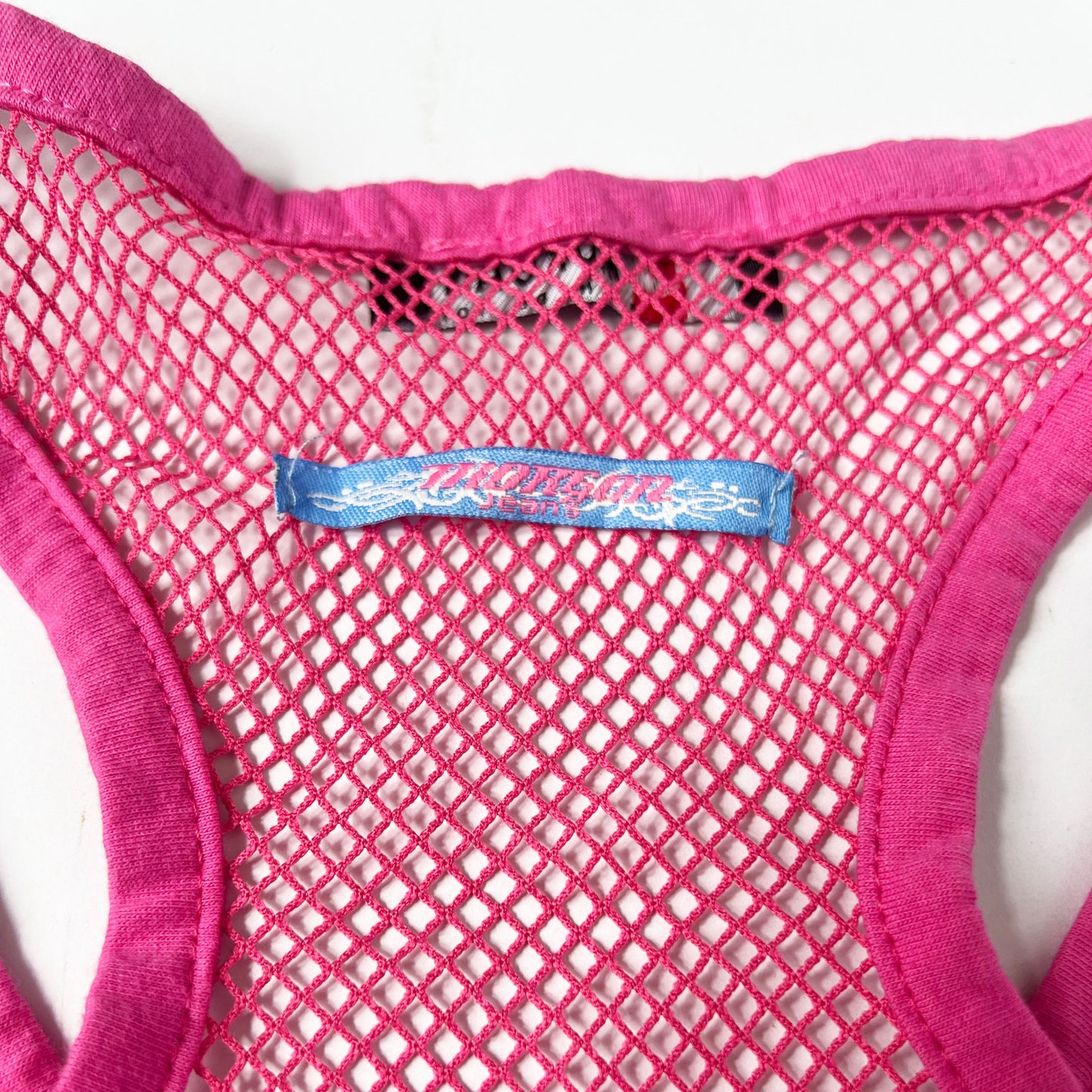 00's Morgan De Toi Fishnet Vest Top in Hot Pink