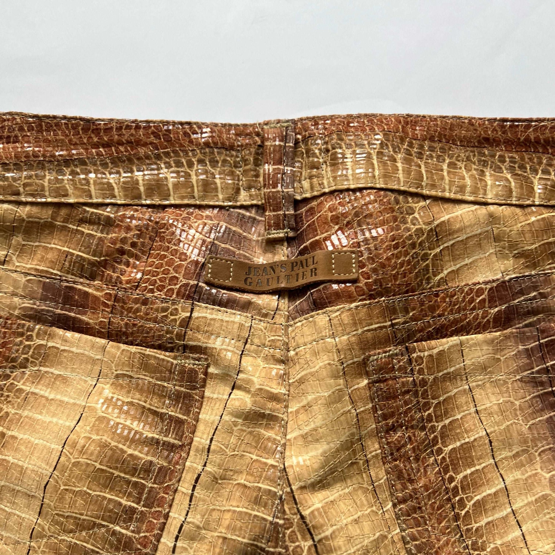 00's Jean Paul Gaultier Snake Print Straight Leg Jeans - w27"