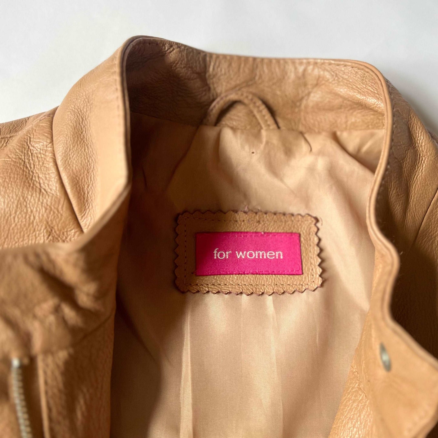 00's Leather Moto Jacket in Tan - M/L