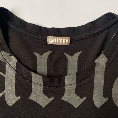 Vintage John Galliano Newspaper Print Tshirt in Black - XL