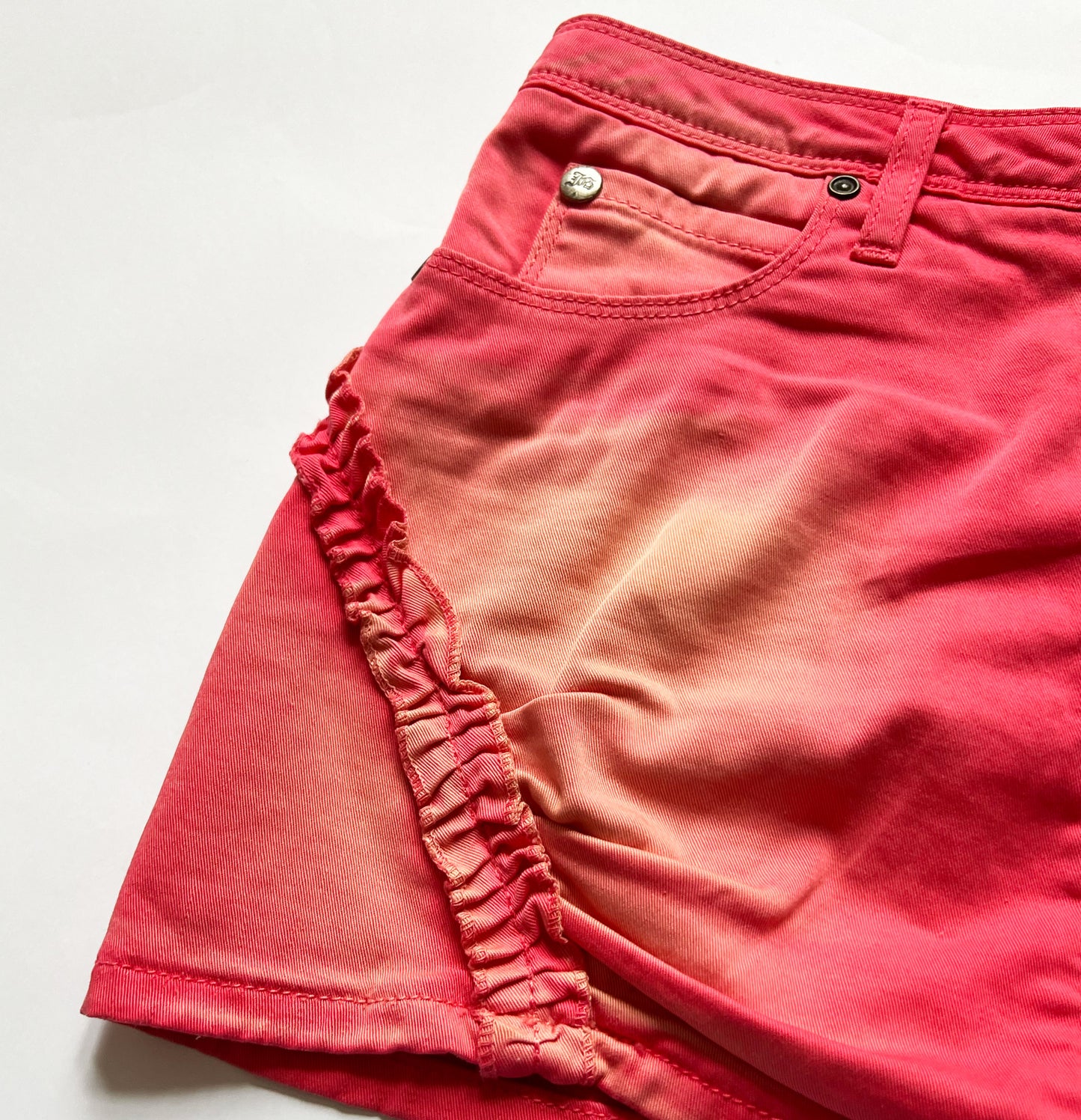 John Galliano Neon Pink Mini Skirt with Ruffle Detailing - XS