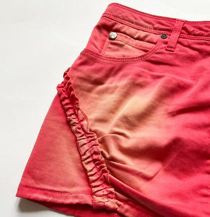 John Galliano Neon Pink Mini Skirt with Ruffle Detailing - XS