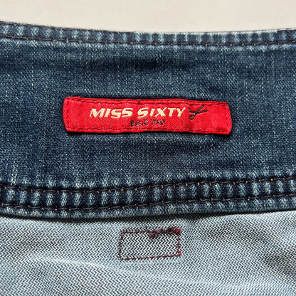 00's Miss Sixty Wrap Skirt in Blue Denim - M