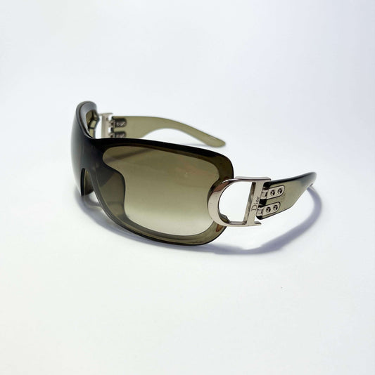 00's Dior Airspeed 2 Shield Sunglasses in Khaki