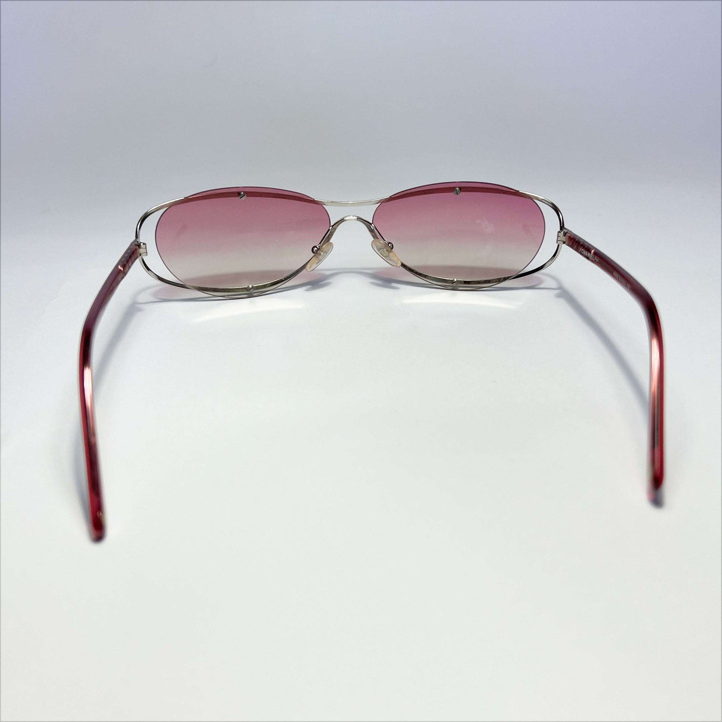 00's Chanel Rimless Sunglasses with Detached Wireframe in Pink