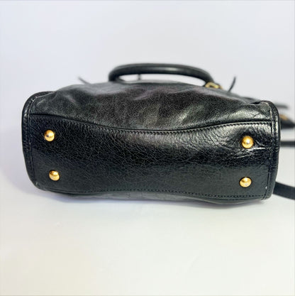 Vintage Miu Miu Bauletto Satchel Bag in Black Leather