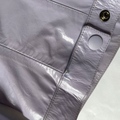 90s Miu Miu Leather Box Jacket in Lilac - XS