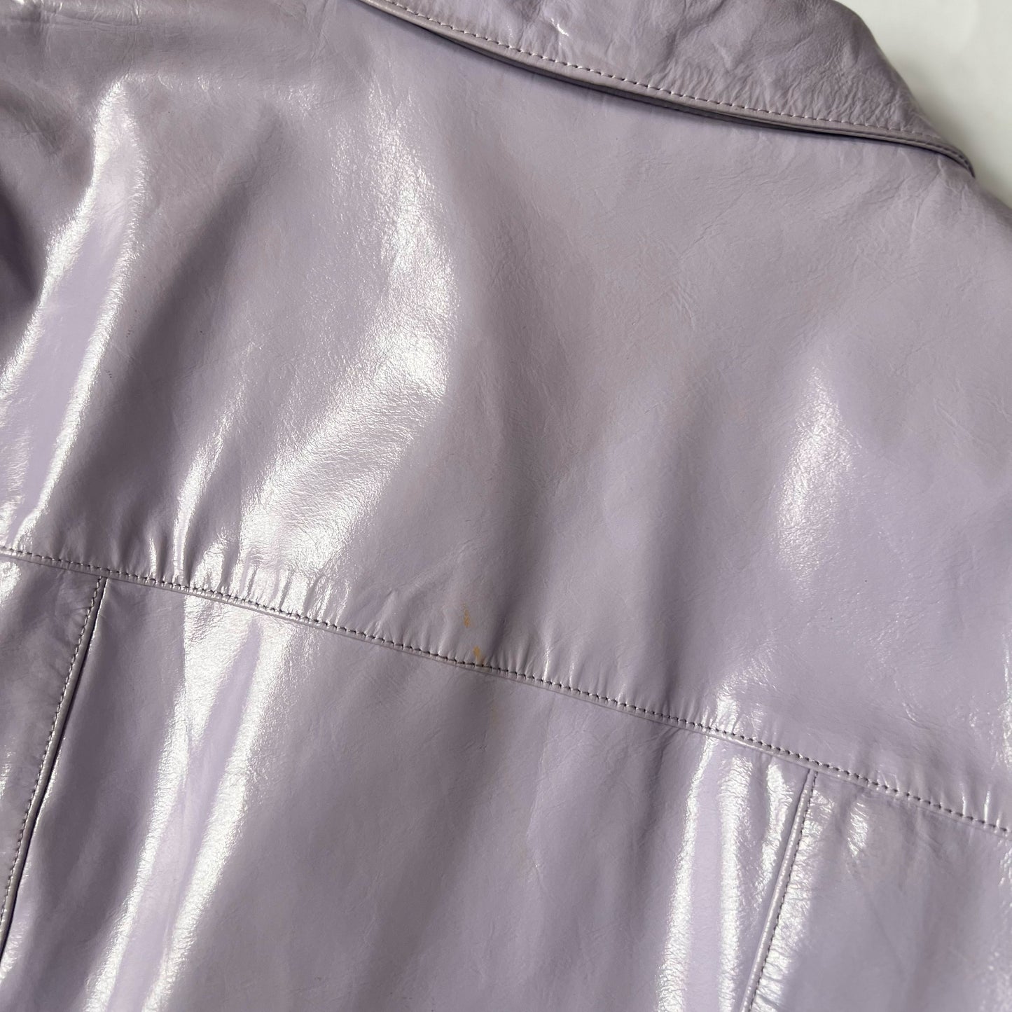 90s Miu Miu Leather Box Jacket in Lilac - XS