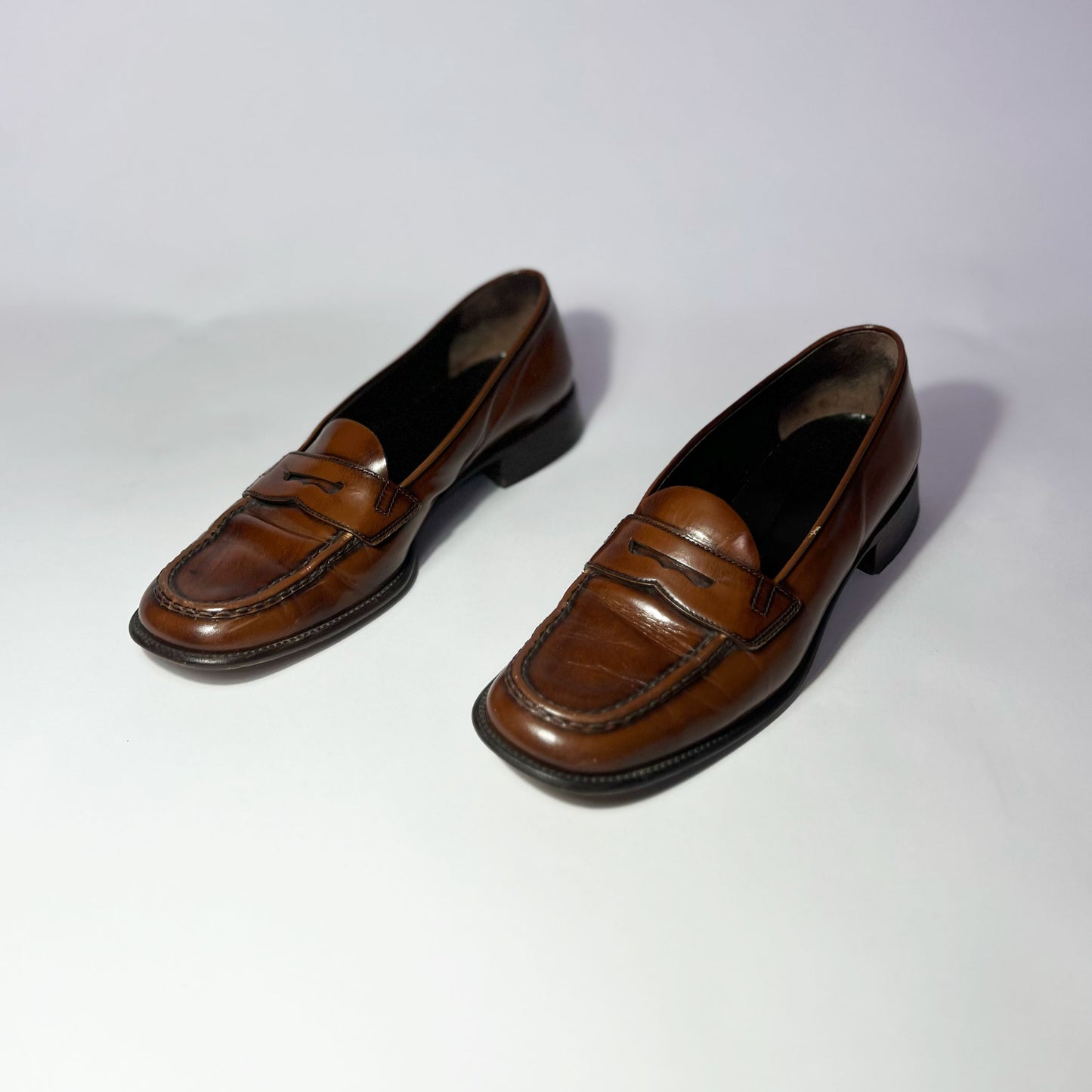 Vintage Prada Brown Leather Loafers - UK 5