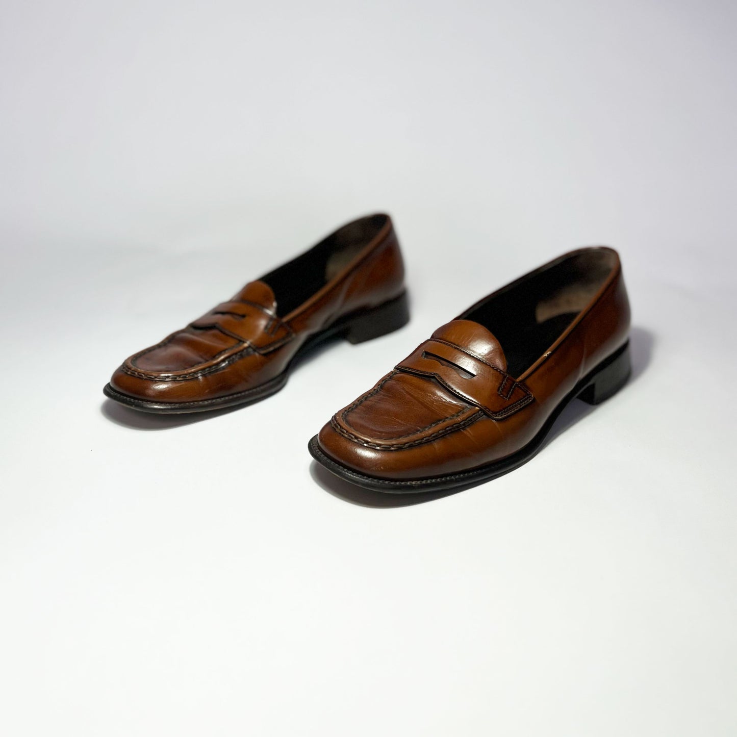 Vintage Prada Brown Leather Loafers - UK 5