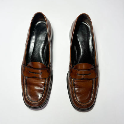 Vintage Prada Brown Leather Loafers - UK 5