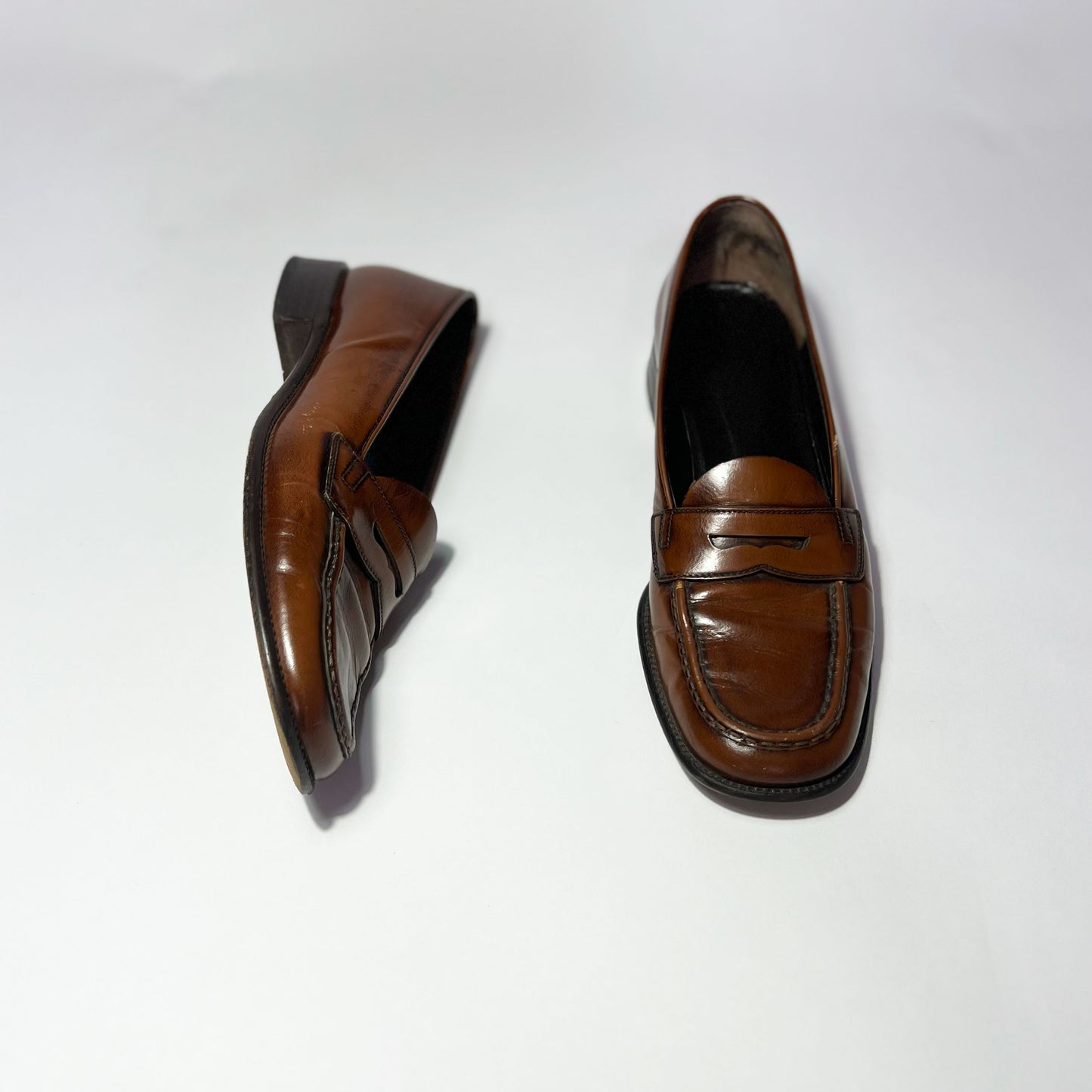 Vintage Prada Brown Leather Loafers - UK 5